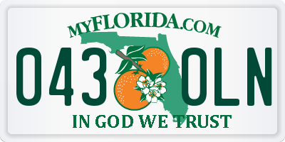 FL license plate 0430LN