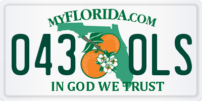 FL license plate 0430LS