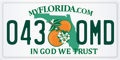 FL license plate 0430MD