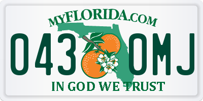 FL license plate 0430MJ