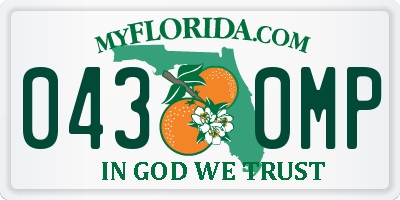 FL license plate 0430MP