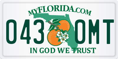 FL license plate 0430MT