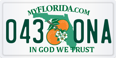 FL license plate 0430NA