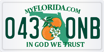 FL license plate 0430NB