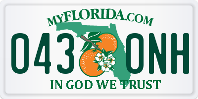 FL license plate 0430NH