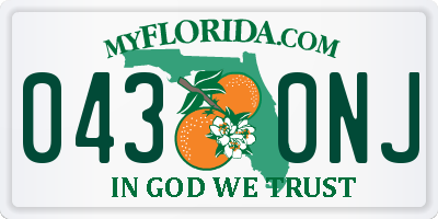 FL license plate 0430NJ