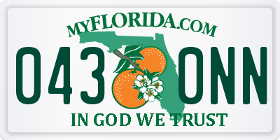 FL license plate 0430NN