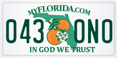 FL license plate 0430NO