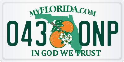 FL license plate 0430NP