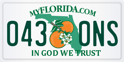 FL license plate 0430NS