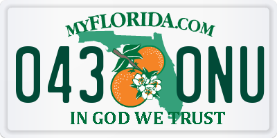 FL license plate 0430NU