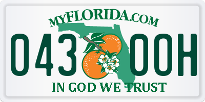 FL license plate 0430OH