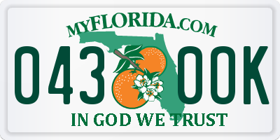 FL license plate 0430OK