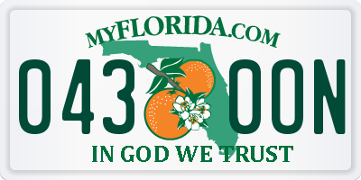 FL license plate 0430ON