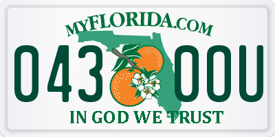 FL license plate 0430OU