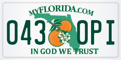 FL license plate 0430PI