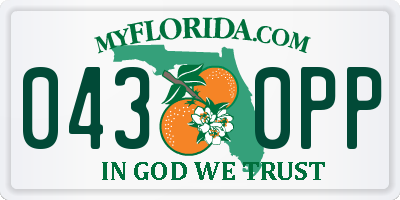 FL license plate 0430PP