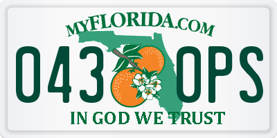 FL license plate 0430PS