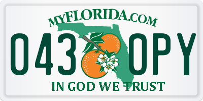 FL license plate 0430PY