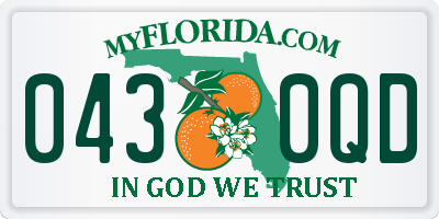 FL license plate 0430QD