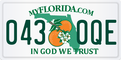 FL license plate 0430QE