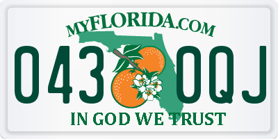FL license plate 0430QJ