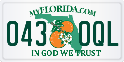 FL license plate 0430QL