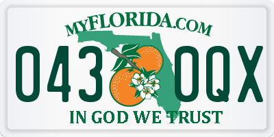 FL license plate 0430QX