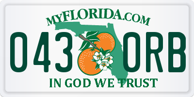 FL license plate 0430RB