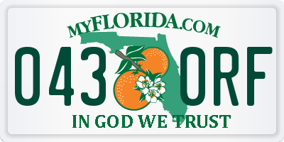 FL license plate 0430RF