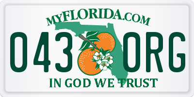 FL license plate 0430RG