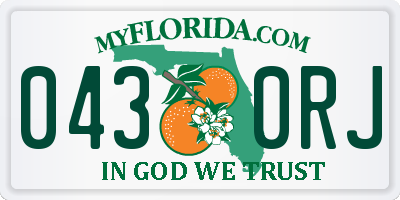 FL license plate 0430RJ