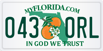 FL license plate 0430RL