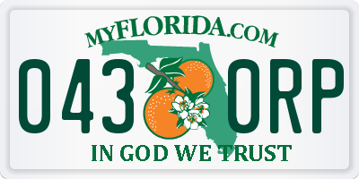 FL license plate 0430RP