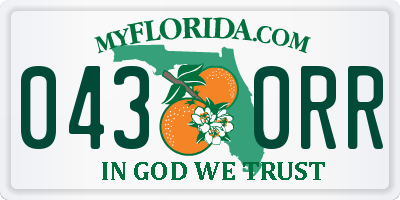 FL license plate 0430RR