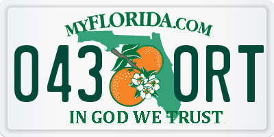 FL license plate 0430RT