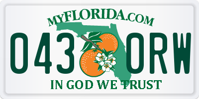 FL license plate 0430RW