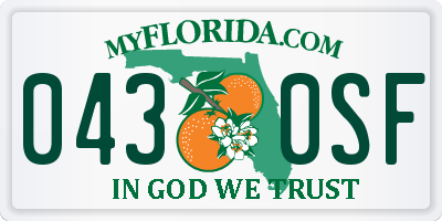 FL license plate 0430SF
