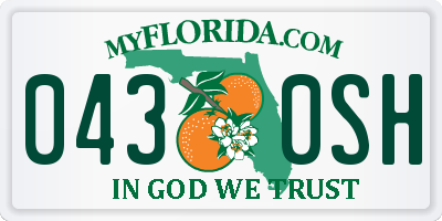 FL license plate 0430SH