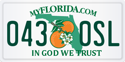 FL license plate 0430SL