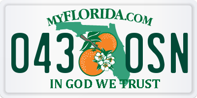 FL license plate 0430SN