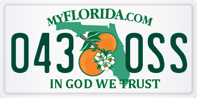 FL license plate 0430SS