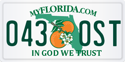 FL license plate 0430ST