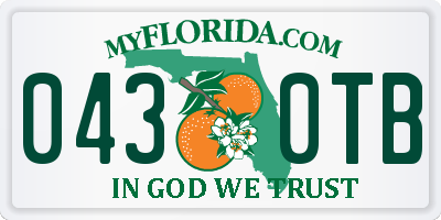 FL license plate 0430TB