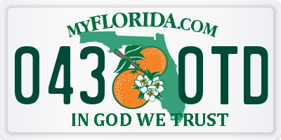 FL license plate 0430TD