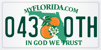 FL license plate 0430TH