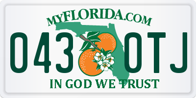 FL license plate 0430TJ