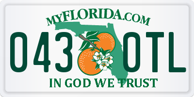 FL license plate 0430TL