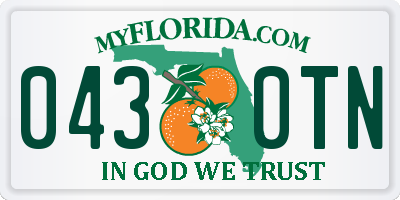 FL license plate 0430TN