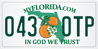 FL license plate 0430TP